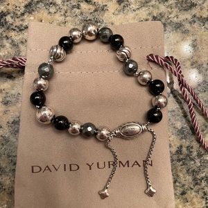 David Yurman Hematite & Black Onyx ball bracelet